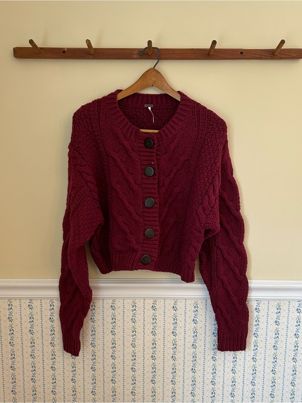 Free People Bonfire Cable Knit Cardigan